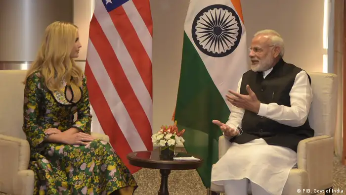 Indien Premierminister Narendra Modi & Ivanka Trump