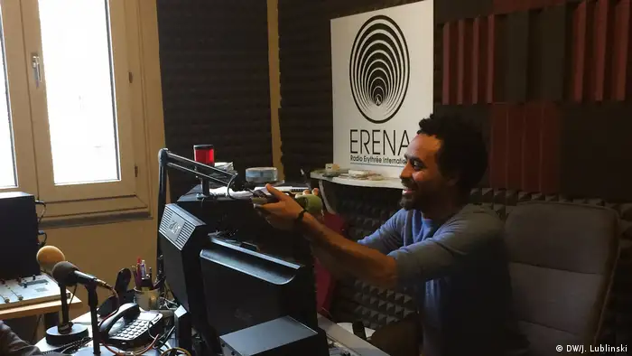 Broadcasting independent information for Eritrea: Moderator Amanuel Ghirmani of Radio Erena