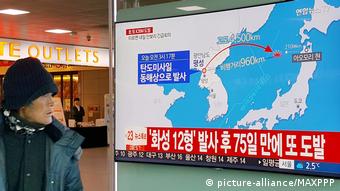Südkorea Fernsehübertragung von Raketentest in Seoul