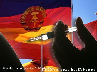 GDR flag and syringe