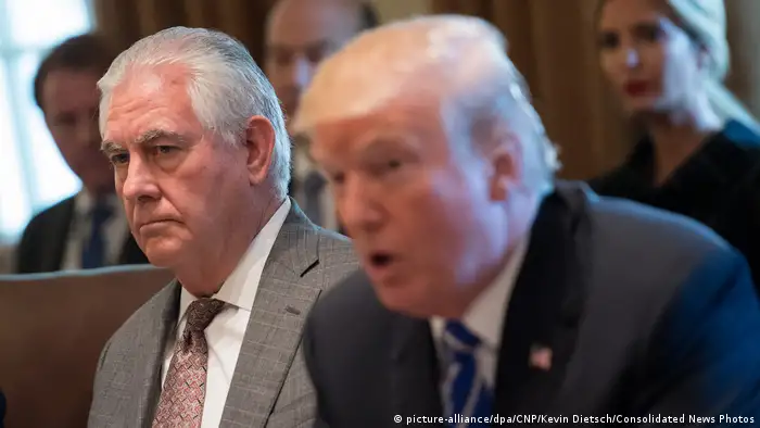 USA Rex Tillerson, Außenminister & Donald Trump, Präsident (picture-alliance/dpa/CNP/Kevin Dietsch/Consolidated News Photos)