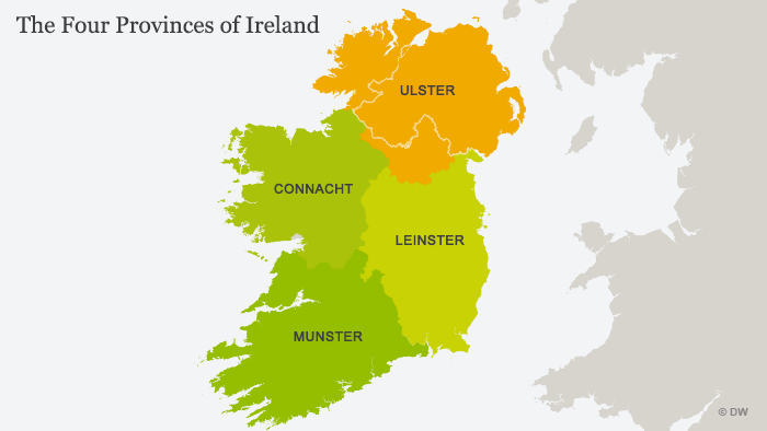 Karte Provinzen Irland ENG