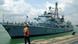 War ship in a harbour War ship in a harbour