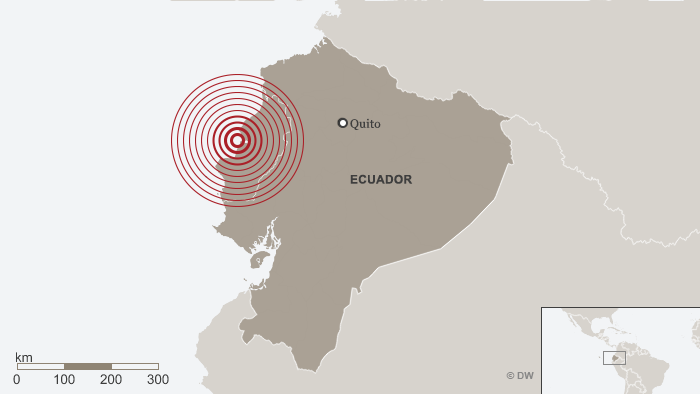 Karte Map Earthquake Ecuador