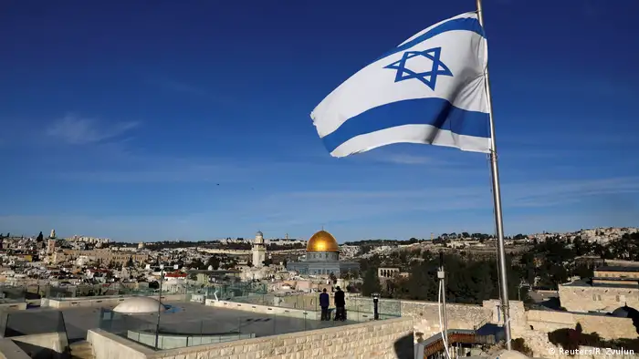 Израильский флаг в Иерусалиме