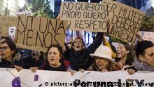 November 25, 2017 - Madrid, Spain - Demonstrators seen displaying placards and shouting slogans during the march...Thousands marched in Madrid for the International Day for the elimination of violence against women. The march in Madrid against male violence was shouted ''is not no'' and ''I do believe you.'' ..The demonstration toured Madrid from the Plaza de la Villa to the Plaza del Sol but after finishing some protesters ended up protesting the streets of Madrid through the Gran Via to Atocha |