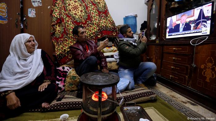 Jordanien palästinensische Flüchtlinge | TV Donald Trump, US-Präsident - Anerkennung Jerusalem als Hauptstadt (Reuters/M. Hamed)
