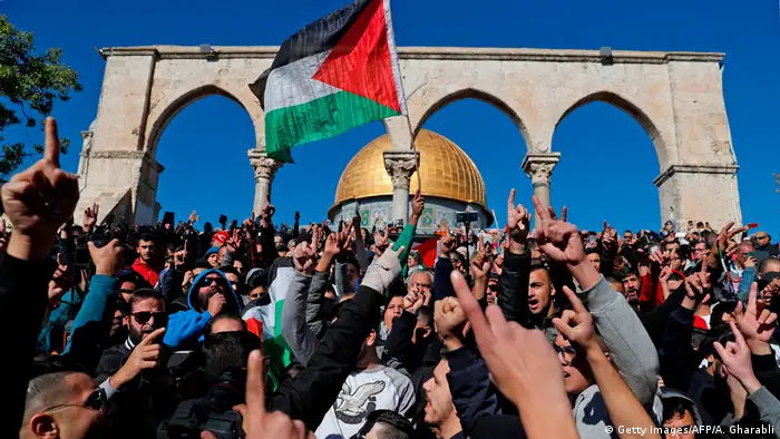 Jerusalem Proteste gegen die Verlegung der US Botschaft nach Jerusalem (Getty Images/AFP/A. Gharabli)