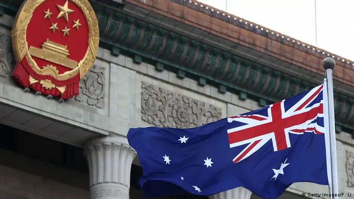 China Peking Australische Flagge