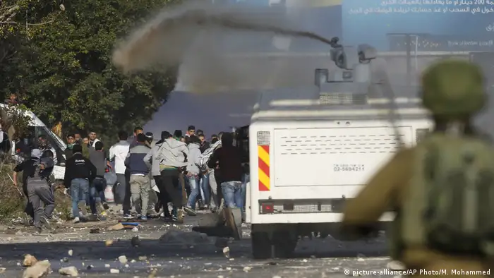 Westjordanland Ausschreitungen in Nablus (picture-alliance/AP Photo/M. Mohammed)