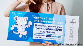 Symbolisches Ticket für die Olympischen Winterspiele 2018 in Südkorea
