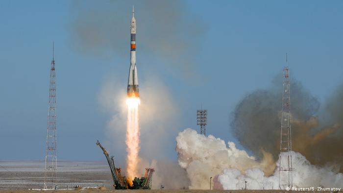 Kasachstan Start der Soyuz MS-07 zur ISS