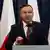 Polish President Andrzej Duda speaking at a press conference