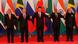 BRICS leaders in front of their flags at a 2017 summit in China BRICS leaders in front of their flags at a 2017 summit in China