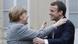 Angela Merkel (esq.) e Emmanuel Macron: amizade com ressalvas Angela Merkel (esq.) e Emmanuel Macron: amizade com ressalvas