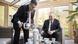 Sigmar Gabriel pours tea for Mevlut Cavusoglu Sigmar Gabriel pours tea for Mevlut Cavusoglu