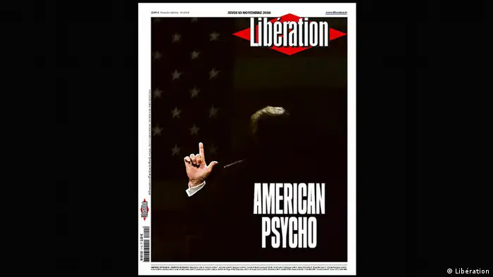 Die linksliberale französische Tageszeitung Libération reagierte auf den Wahlausgang mit beißendem Sarkasmus. Immerhin entlieh die Redaktion die Schlagzeile American Psycho beim Bestseller von Bret Easton Ellis, in dem es, nun ja, um einen psychopathischen Serienmörder geht: Patrick Bateman ist reich, oberflächlich, selbstverliebt und hat einen Hang zu Statussymbolen. Genug Parallelen?