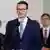 Polish Prime Minister Mateusz Morawiecki speaking at the swearing in of his new cabinet