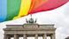Rainbow flag in front of Brandenburg Gate Rainbow flag in front of Brandenburg Gate