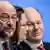 Liderii social-democraţi Martin Schulz, Andrea Nahles şi Olaf Scholz 