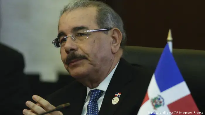 Panama | Präsident der Dominikanischen Republik Danilo Medina während des SICA-Summit (picture-alliance/AP Images/A. Franco)