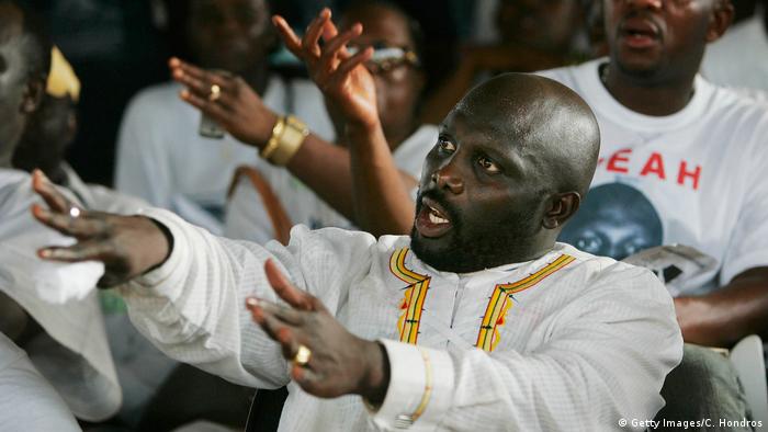 George Weah during an election campagin rally in 2005 (Getty Images/C. Hondros)
