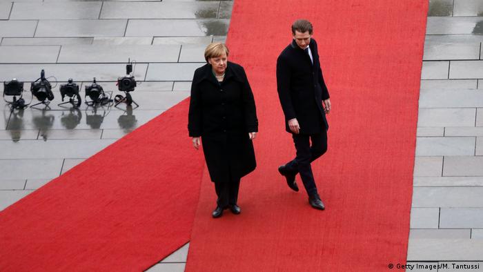 Angela Merkel y Sebastian Kurz en Berlín.