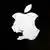 Apple logo with shadow of person using mobile