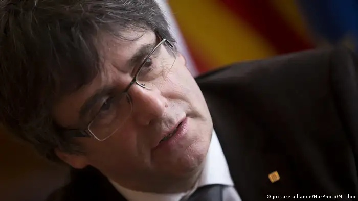 Kataloniens Präsident Carles Puigdemont in Brüssel (picture alliance/NurPhoto/M. Llop)