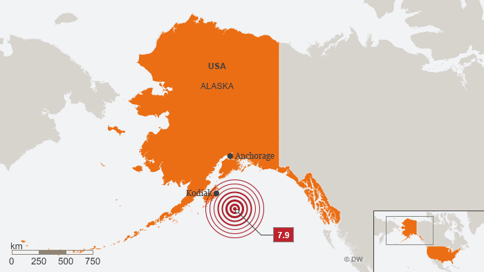 Karte Alaska Erdbeben 23. Januar 2018 ENG