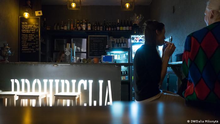 Customers in a bar in Vilnius