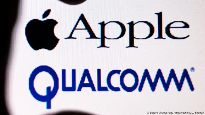 USA Apple und Qualcomm Logo (picture-alliance/dpa/Imaginechina/L. Shengli)