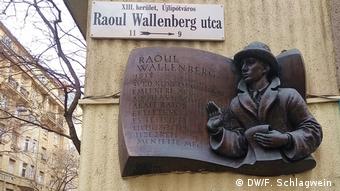Gedenktafel für Raoul Wallenberg, der Juden vor dem KZ rettete