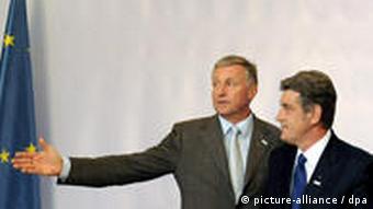 Tschechischer Premierminister Topolanek mit ukrainischem Präsident Viktor Juschenko