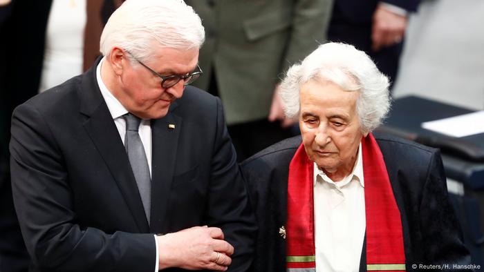 El presidente alemán, Frank-Walter Steinmeier, y Anita Lasker-Wallfisch