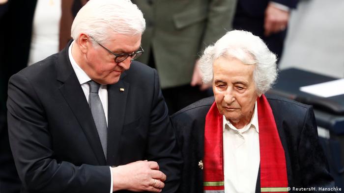 German President Frank-Walter Steinmeier with Holocaust survivor Anita Lasker-Wallfisch