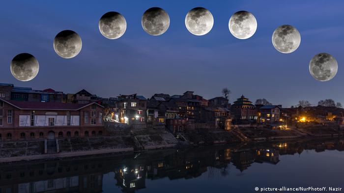 India super moon monage lunar eclipse umbra (photo alliance / NurPhoto / Y. Nazir)