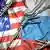 Колючая проволока на флагах США и РФ