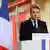 Emmanuel Macron delivers a speech