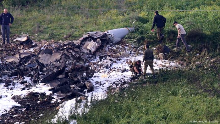 Israel Absturz Kampfjet F-16 nach Einsatz in Syrien (Reuters/H. Shapira)