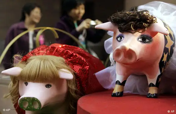 Schweine in Hongkong chinesisches Neujahr