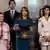 Die peruanische Außenministerin Cayetana Aljovin hält neben ihren kolumbianischen und kanadischen Amtskollegen Maria Holguin und Chrystia Freeland eine Pressekonferenz ab