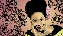 Nigeria, Cartoons und Zeichnungen Portrait Margaret Ekpo