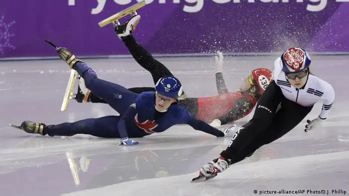 Pyeongchang 2018 Olympische Winterspiele Shorttrack Stürze