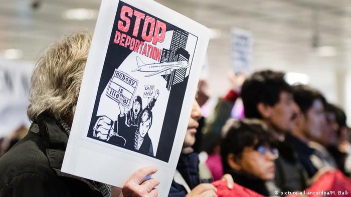 Citizens gathered at Munich's airport to protest the deportation of Afghan nationals