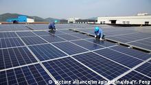 --FILE--Chinese workers install solar panels at a photovoltaic power station in Daishan county, Zhoushan city, east China's Zhejiang province, 11 August 2017. China's electricity consumption, a key barometer of economic activity, rose 6.6 percent to 6.31 trillion kilowatt hours in 2017, official data showed Monday (22 January 2018). The rate was faster than the 5-percent increase for 2016, according to the data released by the National Energy Administration (NEA). Electricity used by service sector rose 10.7 percent last year, followed by a 7.3-percent increase for the agricultural sector and 5.5 percent for the industrial sector. Residential power use rose 7.8 percent, the NEA said. Last year, China added 133.72 gigawatts of new power generation capacity, with 34.2 percent being thermal power capacity and 9.6 percent being hydropower. The rapid power-consumption growth came amid faster economic growth. China's economy expanded 6.9 percent last year, picking up for the first time in seven years and well above the government annual target of around 6.5 percent. Data from the National Development and Reform Commission showed that total power generation in 2017 rose 6.5 percent, with power from clean energy sources up 10 percent, outpacing a 5.2-percent growth for thermal power. Electricity from nuclear, wind and solar power plants rose 16.5 percent, 26.3 percent and 75.4 percent, respectively. Foto: Yao Feng/Imaginechina/dpa |