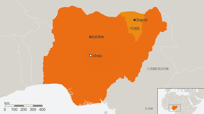 Map of Nigeria with Dapchi