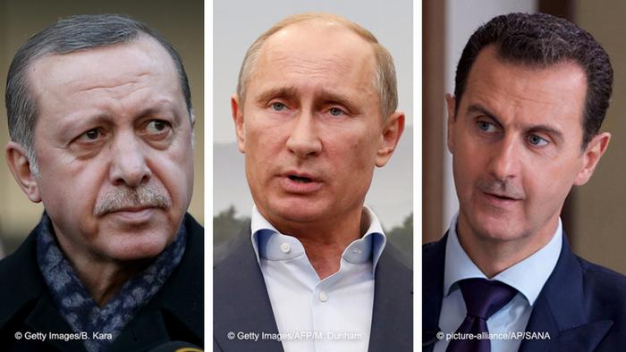 صورة مركبة لبوتين وأردوغان والأسد