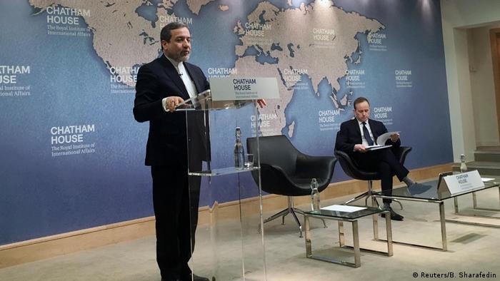 Iraq's deputy foreign minister gives a speech in London