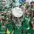 Wolfsburg players holding the Bundesliga champions trophy